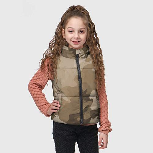 Детский жилет Камуфляж сепия / 3D-Светло-серый – фото 3