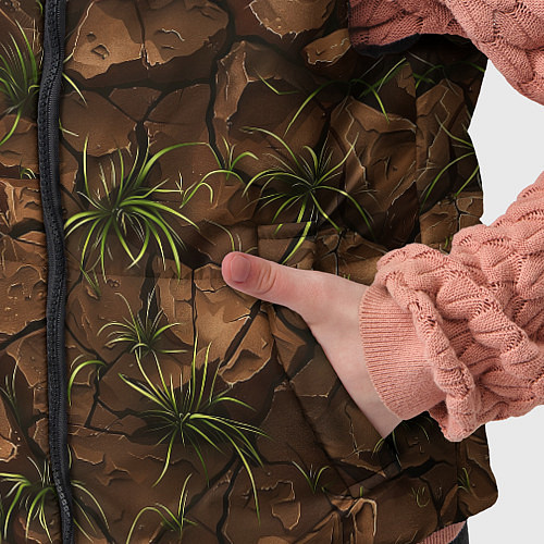 Детский жилет Текстура элементаля земли / 3D-Светло-серый – фото 5