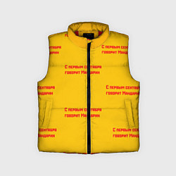 Детский жилет С первым сентября говорит Мандарин, цвет: 3D-красный