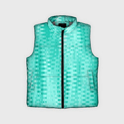 Детский жилет Светлый бирюзовый абстрактный полосочки, цвет: 3D-светло-серый