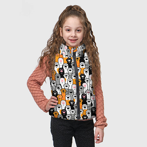 Детский жилет Кошачьи лапы / 3D-Красный – фото 3