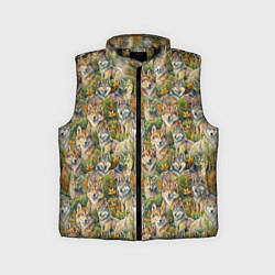 Детский жилет Паттерн волчьих морд, цвет: 3D-черный