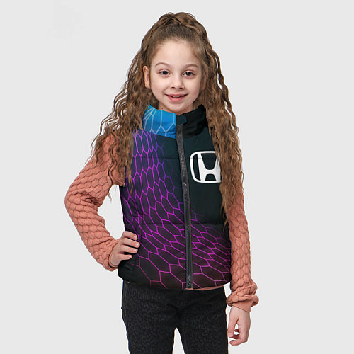 Детский жилет Honda neon hexagon / 3D-Черный – фото 3