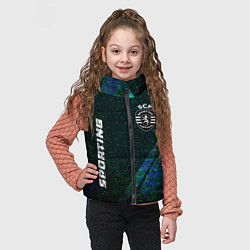 Детский жилет Sporting glitch blue, цвет: 3D-черный — фото 2