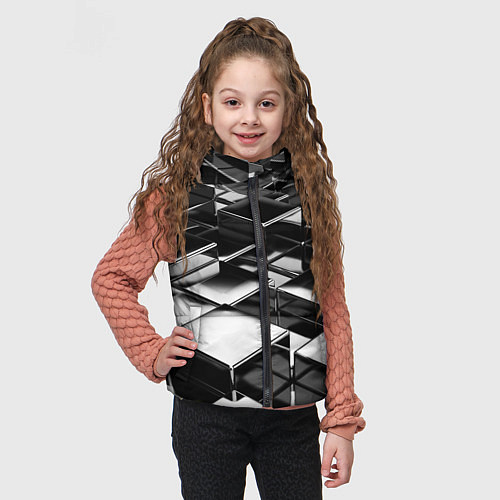 Детский жилет Хромированная абстракция / 3D-Светло-серый – фото 3