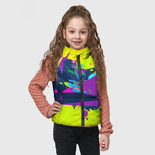 Детский жилет В стиле киберпанка / 3D-Красный – фото 3