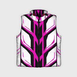 Детский жилет Чёрно-розовые полосы на белом фоне, цвет: 3D-красный