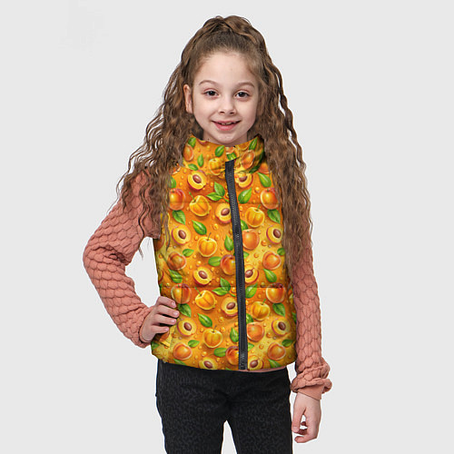 Детский жилет Сочные сладкие абрикосы паттерн / 3D-Красный – фото 3