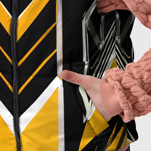 Детский жилет Жёлто-серые полосы на чёрном фоне / 3D-Светло-серый – фото 5