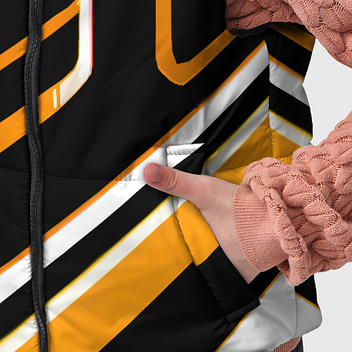 Детский жилет Чёрно-жёлтые полосы на белом фоне / 3D-Светло-серый – фото 5