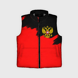 Детский жилет Россия красные краски, цвет: 3D-светло-серый