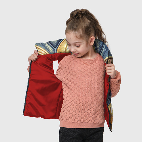Детский жилет Объемная позолоченная текстурная кожа / 3D-Красный – фото 4