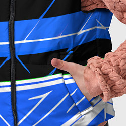 Детский жилет Чёрно-белые полосы на синем фоне, цвет: 3D-светло-серый — фото 2