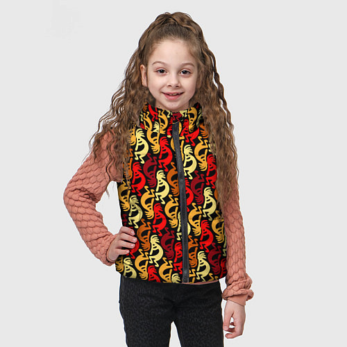 Детский жилет Кокопелли - паттерн / 3D-Черный – фото 3