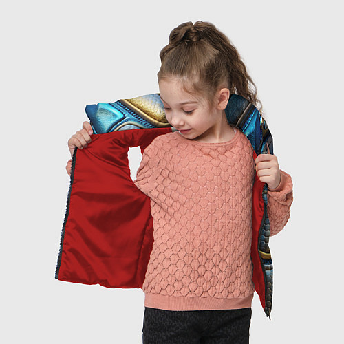 Детский жилет Объемный футуристический текстурный костюм из кожи / 3D-Красный – фото 4