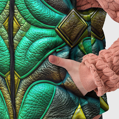 Детский жилет Объемная футуристичная текстура из кожи / 3D-Светло-серый – фото 5