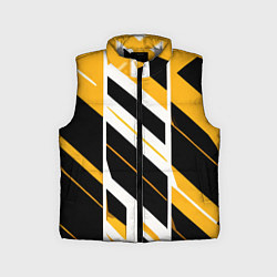 Детский жилет Black and yellow stripes on a white background, цвет: 3D-светло-серый