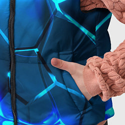 Детский жилет Неоновые холодные голубые плиты в разломе, цвет: 3D-светло-серый — фото 2