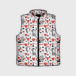 Детский жилет Котики держат сердечки, цвет: 3D-красный