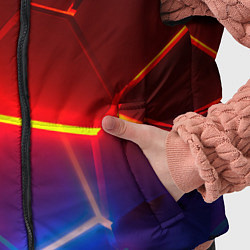 Детский жилет Светящиеся лавой неоновые плиты в разломе, цвет: 3D-красный — фото 2