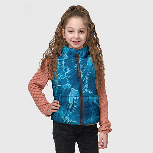 Детский жилет Текстура океана / 3D-Черный – фото 3