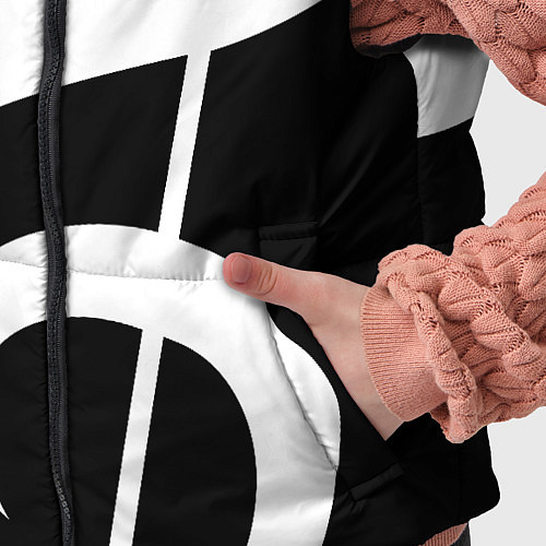 Детский жилет Скрипичный и басовый ключи - белые на чёрном / 3D-Светло-серый – фото 5