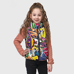 Детский жилет Буква т в граффити, цвет: 3D-светло-серый — фото 2