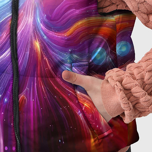 Детский жилет Неоновая абстракция - нейросеть / 3D-Светло-серый – фото 5
