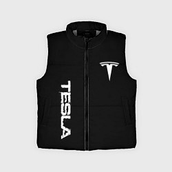 Детский жилет Tesla logo white