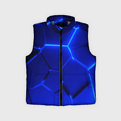Детский жилет Текстура темных синих неоновые плиты, цвет: 3D-светло-серый