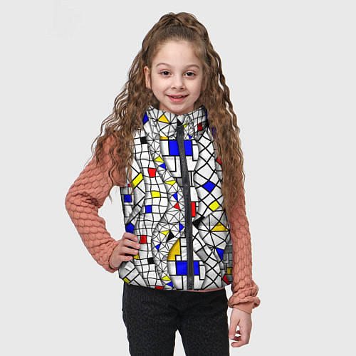 Детский жилет Абстракция цветных прямоугольников Пит Мондриан / 3D-Красный – фото 3