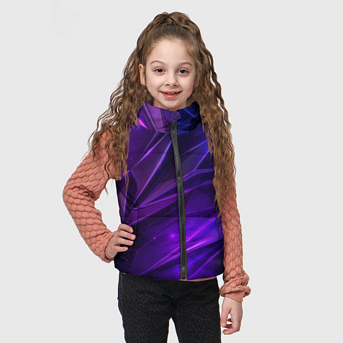 Детский жилет Фиолетовая объемная неровная текстура / 3D-Черный – фото 3