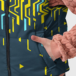 Детский жилет Яркий абстрактный геометрический рисунок для спорт, цвет: 3D-черный — фото 2