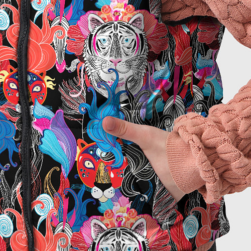 Детский жилет Орнамент диких кошек / 3D-Светло-серый – фото 5