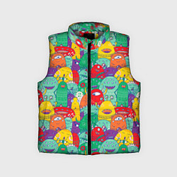 Детский жилет Разноцветные монстрики, цвет: 3D-светло-серый