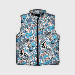 Детский жилет Дудл животные и монстры, цвет: 3D-черный