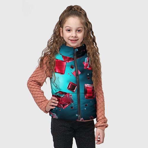 Детский жилет Взрыв из камней / 3D-Светло-серый – фото 3