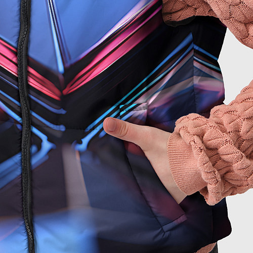 Детский жилет Абстрактные фиолетовые плиты со свечением / 3D-Светло-серый – фото 5