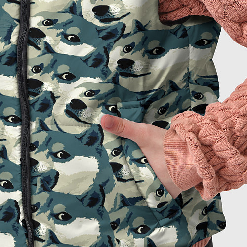 Детский жилет Доги мем паттерн / 3D-Светло-серый – фото 5