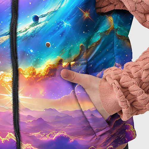 Детский жилет Космос в неоновых тонах / 3D-Светло-серый – фото 5