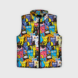 Детский жилет Креативные коты, цвет: 3D-черный