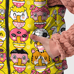 Детский жилет Детишки и зверушки едят рамен, цвет: 3D-черный — фото 2