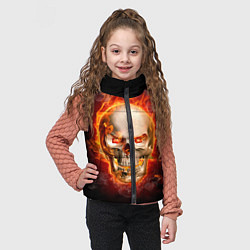 Детский жилет Лучший пылающий череп, цвет: 3D-светло-серый — фото 2