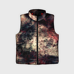 Детский жилет Мокрая бумага ретро гранж текстура грязная, цвет: 3D-красный