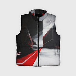 Детский жилет Футуристичный пейзаж в стиле авангард, цвет: 3D-красный