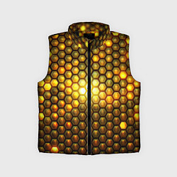 Детский жилет Металлические соты - роскошный блеск золота, цвет: 3D-черный