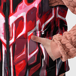 Детский жилет Абстрактные красные линии на чёрном фоне, цвет: 3D-светло-серый — фото 2