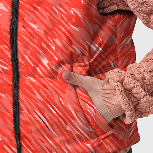 Детский жилет Красно-белые мазки / 3D-Светло-серый – фото 5