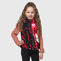 Детский жилет Красно-чёрная киберпанк абстракция, цвет: 3D-светло-серый — фото 2