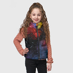 Детский жилет Акварельная цветная абстракция, цвет: 3D-светло-серый — фото 2